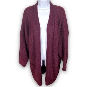 Terra & Sky Cranberry Knit Cardigan